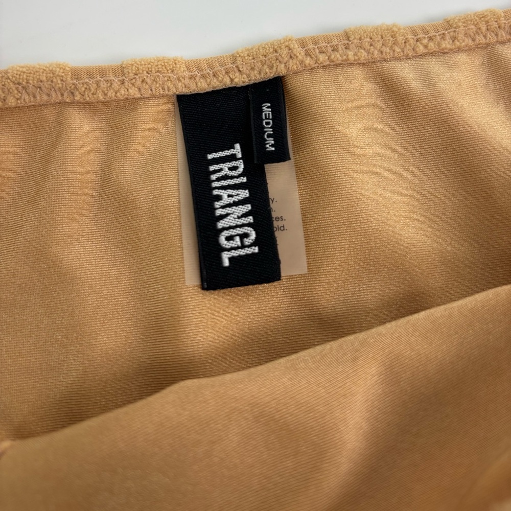 Triangl terry check string bikini bottoms Medium tan cheeky NWOT - Picture 2 of 8